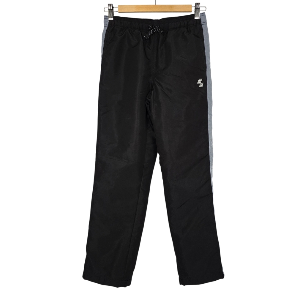 Place Sport Youth's Black Grey Winter Fleece Line Pant Tie Waistline Size 10 /12